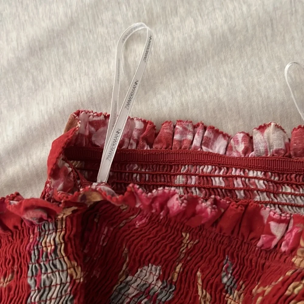 Zimmermann Corsair Iris Shirred Linen And Cotton Blend Dress - Picture 3 of 8